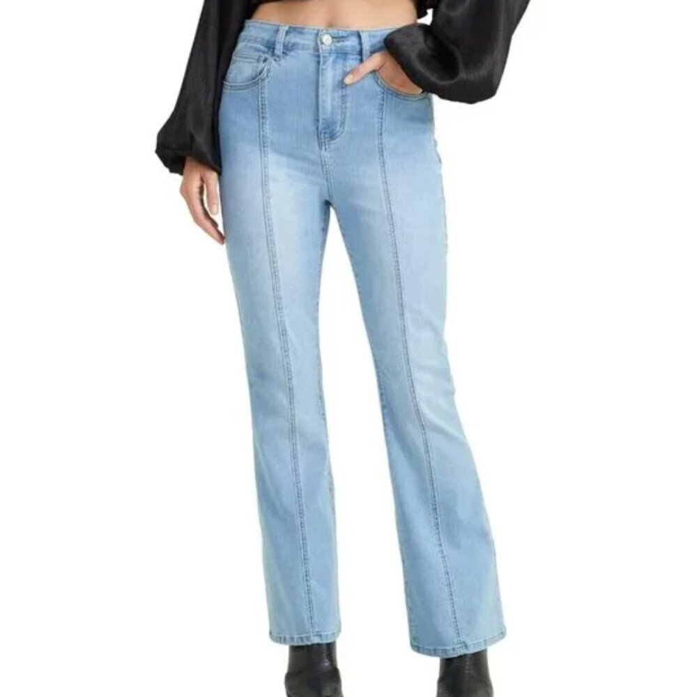 Altar’d State Light Wash Flare Jeans High Waist Ultra Soft Size 27 Bell Bottoms
